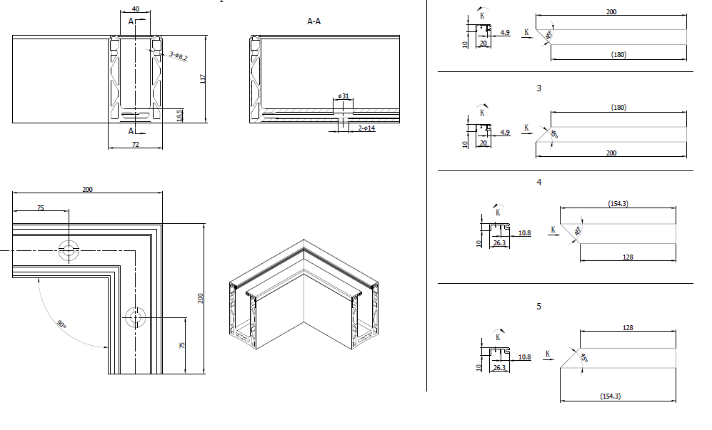 3M Glass Balustrade Channel with Wedge Kit and End Caps - Image 3