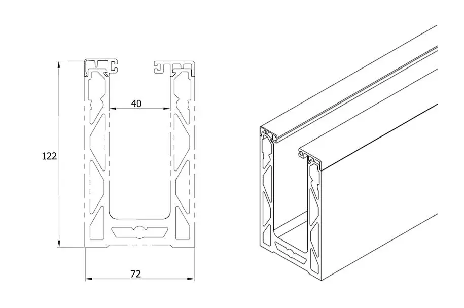 3M Glass Balustrade Channel with Wedge Kit and End Caps - Image 2
