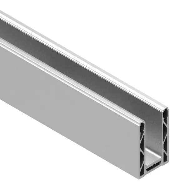 Silver top fix balustrade channel