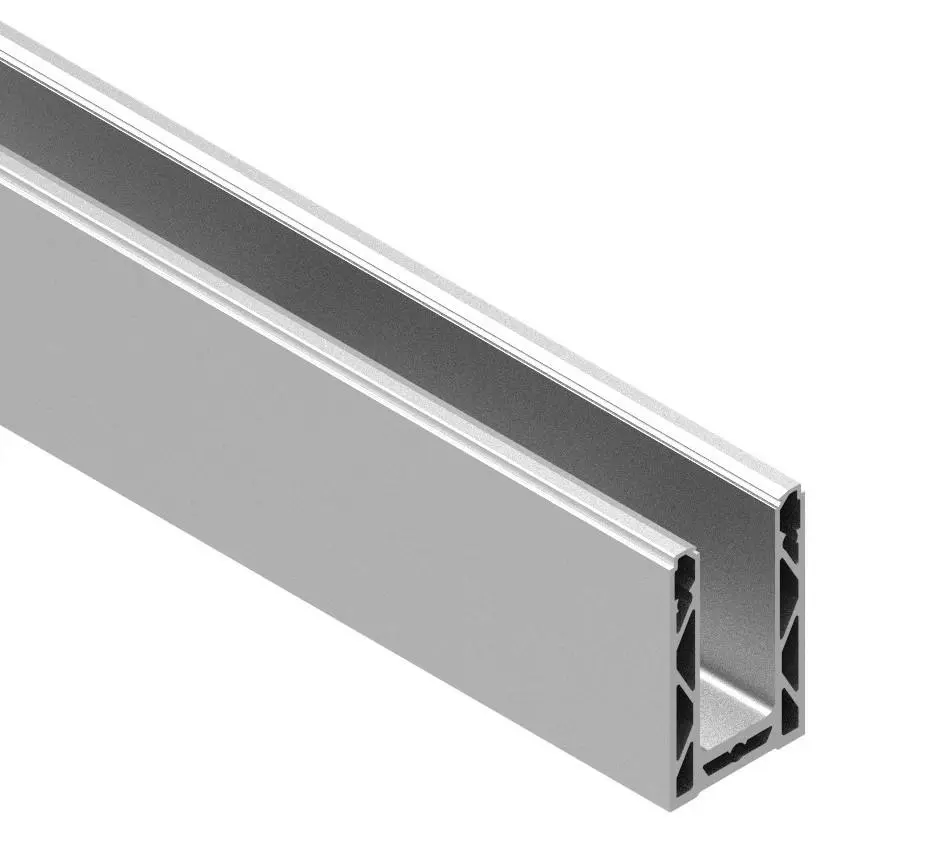 Silver top fix balustrade channel