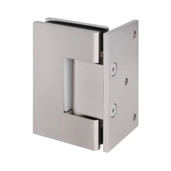 Satin Nickel Offset Plate Wall to Glass 90⁰ Shower Hinge