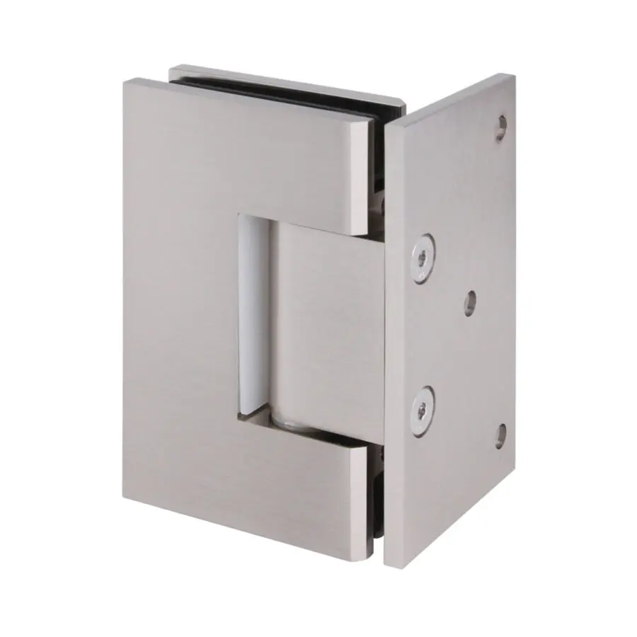 Satin Nickel Offset Plate Wall to Glass 90⁰ Shower Hinge