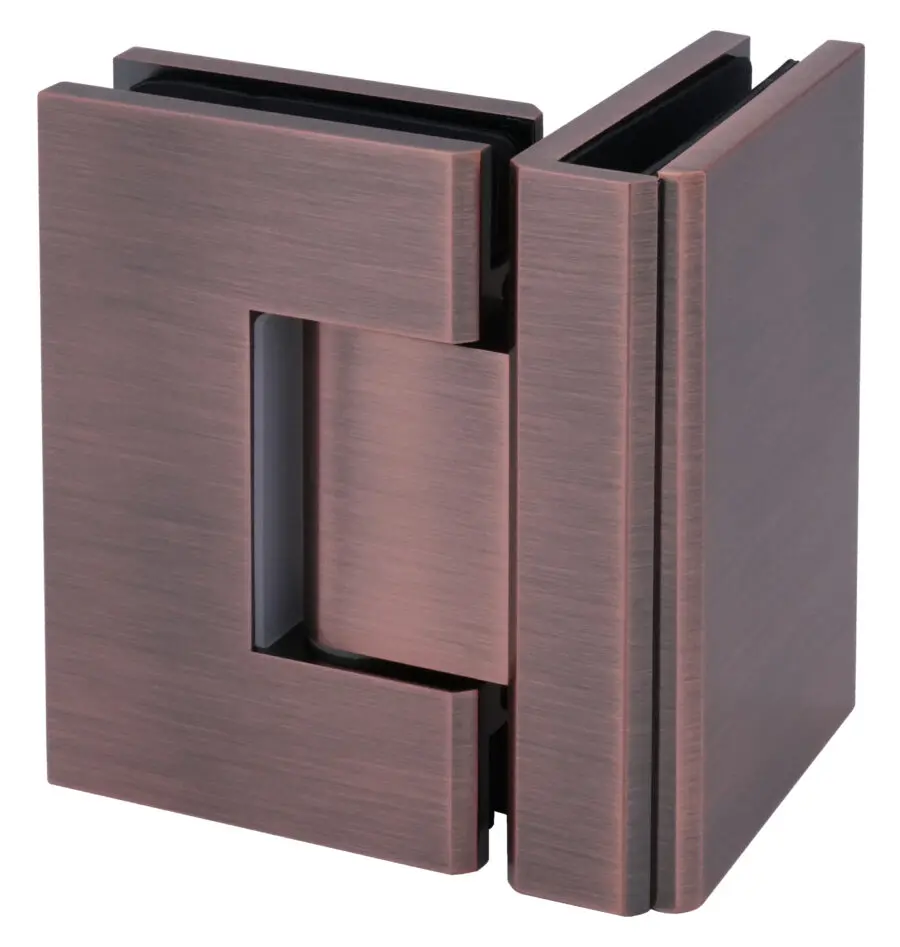 Antique Brushed Copper Glass to Glass 90⁰ Shower Hinge