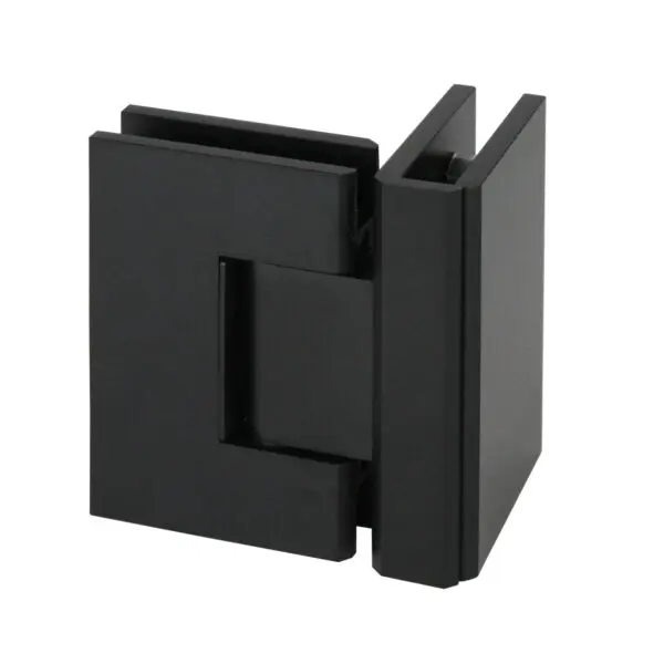 Matt Black Glass to Glass 90⁰ Shower Hinge