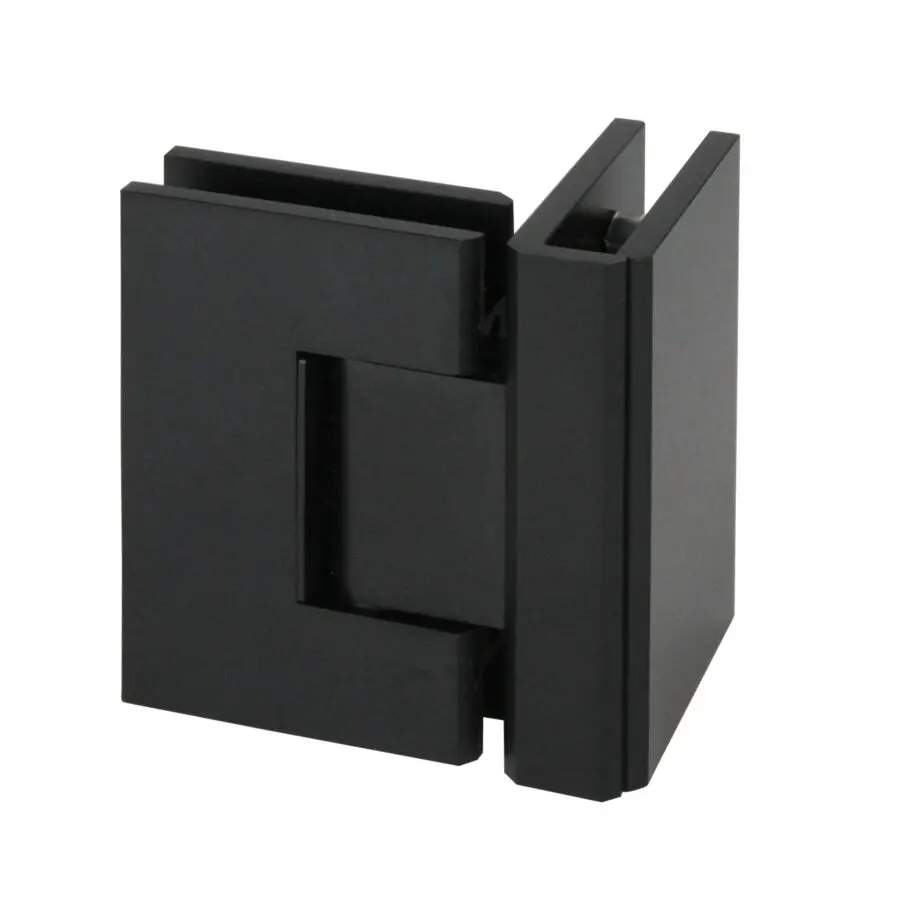 Matt Black Glass to Glass 90⁰ Shower Hinge