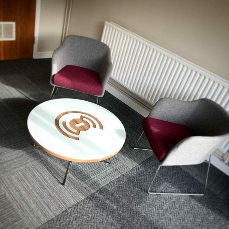 AM Office Interiors table logo ideas