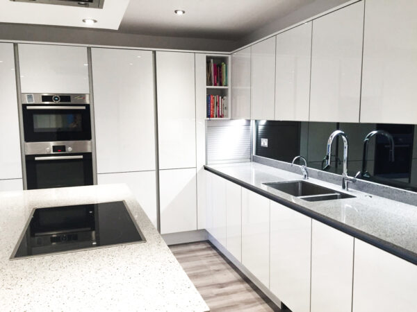 Painted Kitchen splashback black
