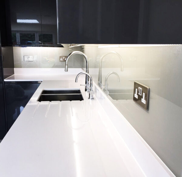 Painted grey Kitchen Splashback