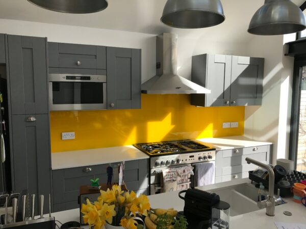 Yellow Kitchen Glass Splashbacks