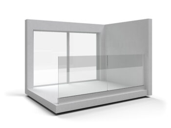 Aluminum,Frameless,Glass,Balustrade,Isolated.,3d,Rendering