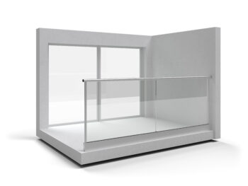 Aluminum,Frameless,Glass,Balustrade,Isolated.,3d,Rendering