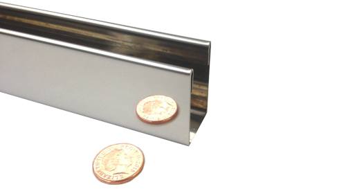 1,240mm Polished Stainless Steel Shuffle Glazing Channels