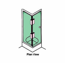 90° Glass-to-Glass Shower Door Hinge (Single) - Image 3