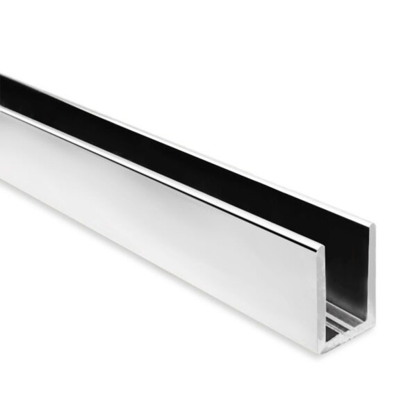 2,350mm Polished Aluminium Glazing Channels – 8mm – 10mm Glass