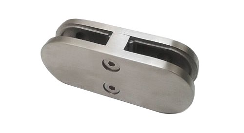 Brushed D Shaped Glass to Glass Clamp