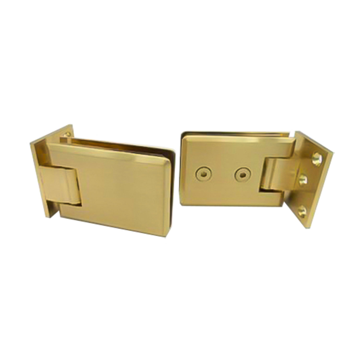 Brushed Brass Glass to Wall 90° Hinge, Glass Door Hinges