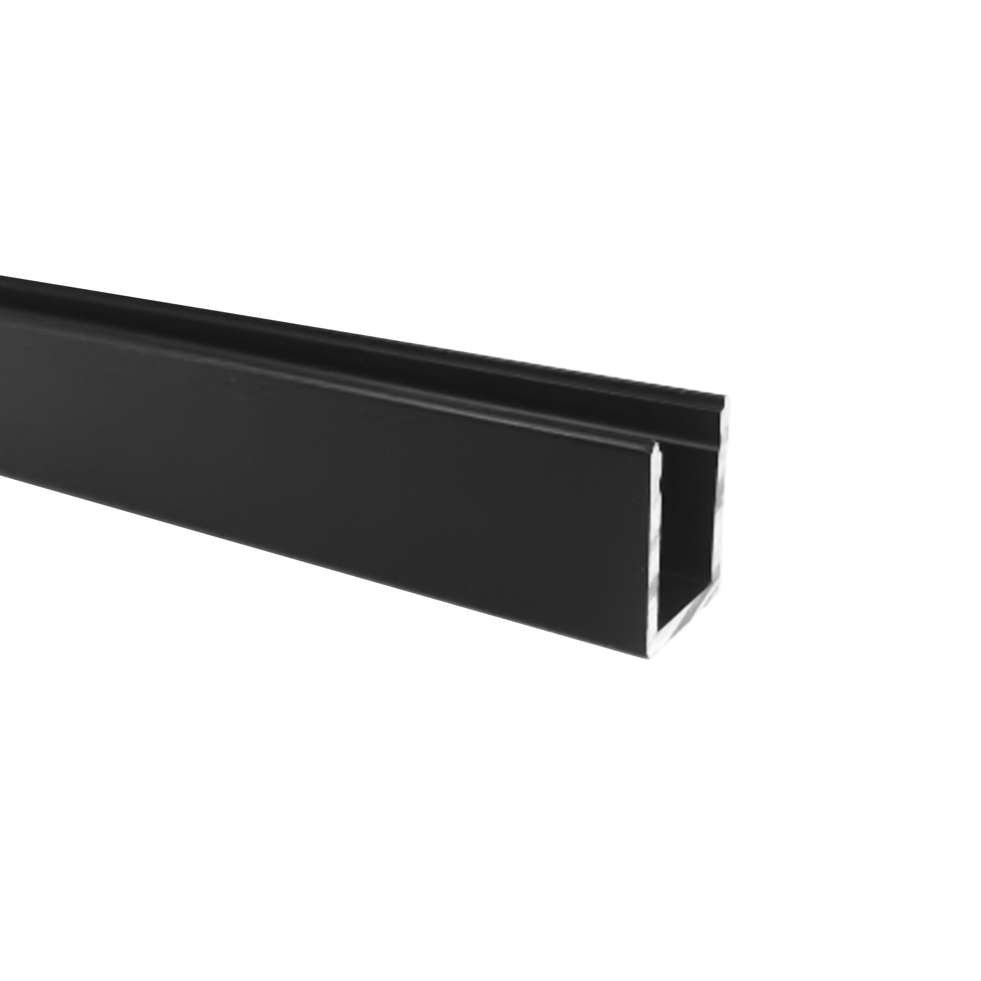 Matt Black 2,400mm Polished Aluminium Glazing Channels