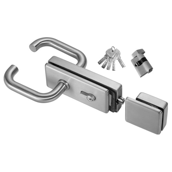 Steel Thumb To Key Lever Latch for glass doors.
