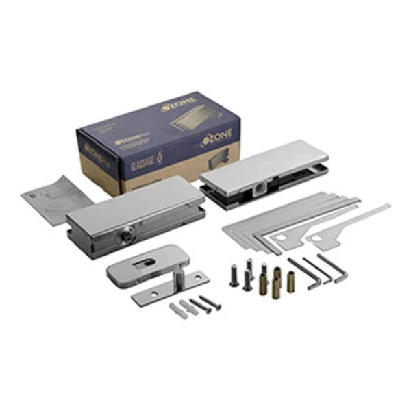 stainless steel hydraulic patch set for glass doors
