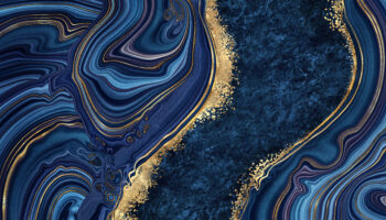 Royal Blue & Gold Marble