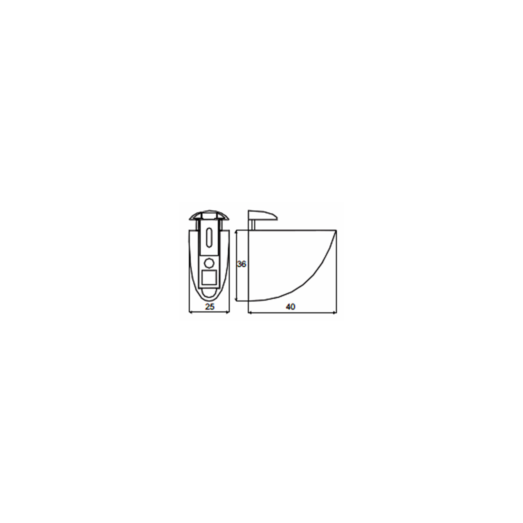 4mm - 10mm Glass Shelf Support (Single) - Image 2