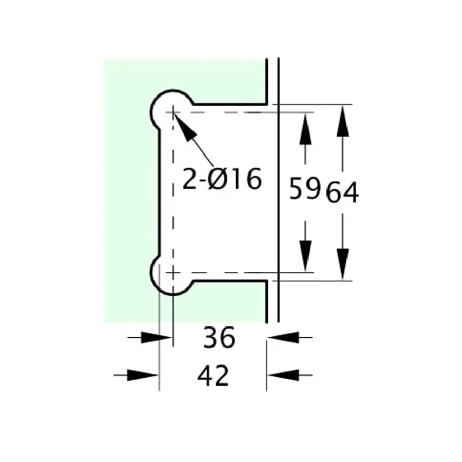 Wall to Glass 90° Shower Door Hinge - Image 2