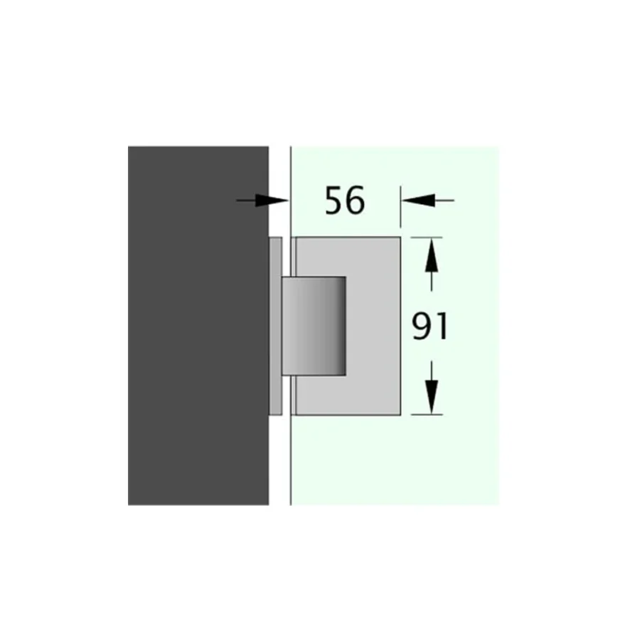 Wall to Glass 90° Shower Door Hinge - Image 3