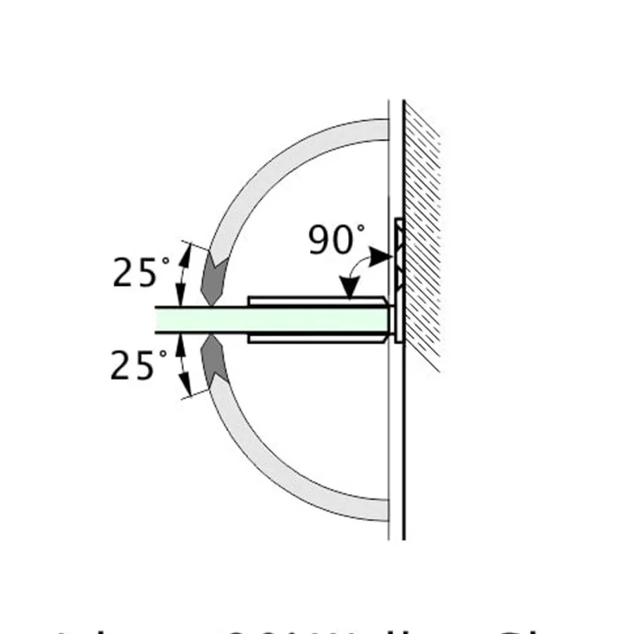 Wall to Glass 90° Shower Door Hinge - Image 4