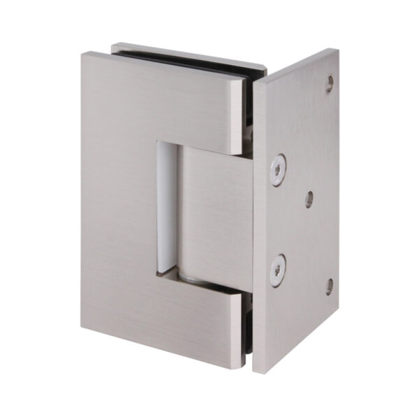 Satin Nickel Offset Plate Wall to Glass 90⁰ Shower Hinge