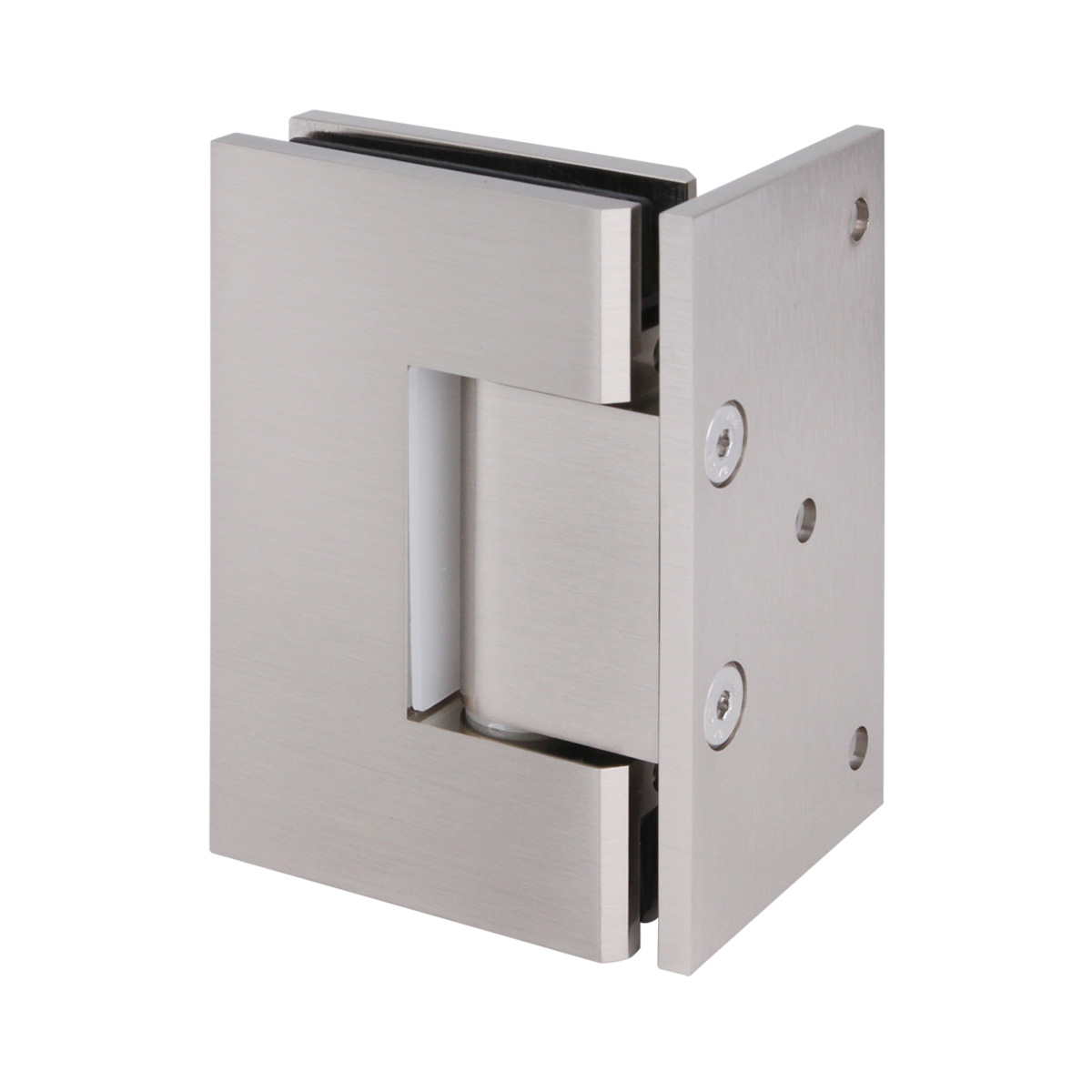 Satin Nickel Offset Plate Wall to Glass 90⁰ Shower Hinge