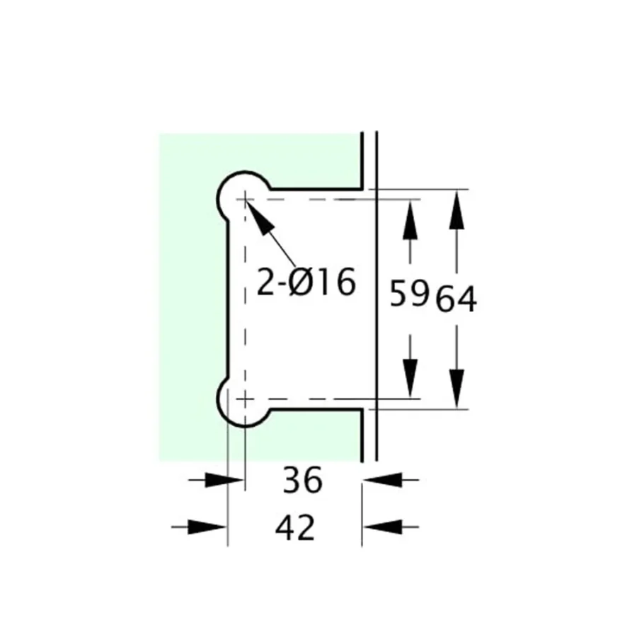 90° Offset Plate Wall-to-Glass Hinge - Image 2