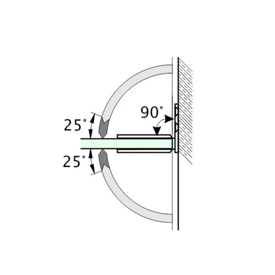 90° Offset Plate Wall-to-Glass Hinge - Image 3