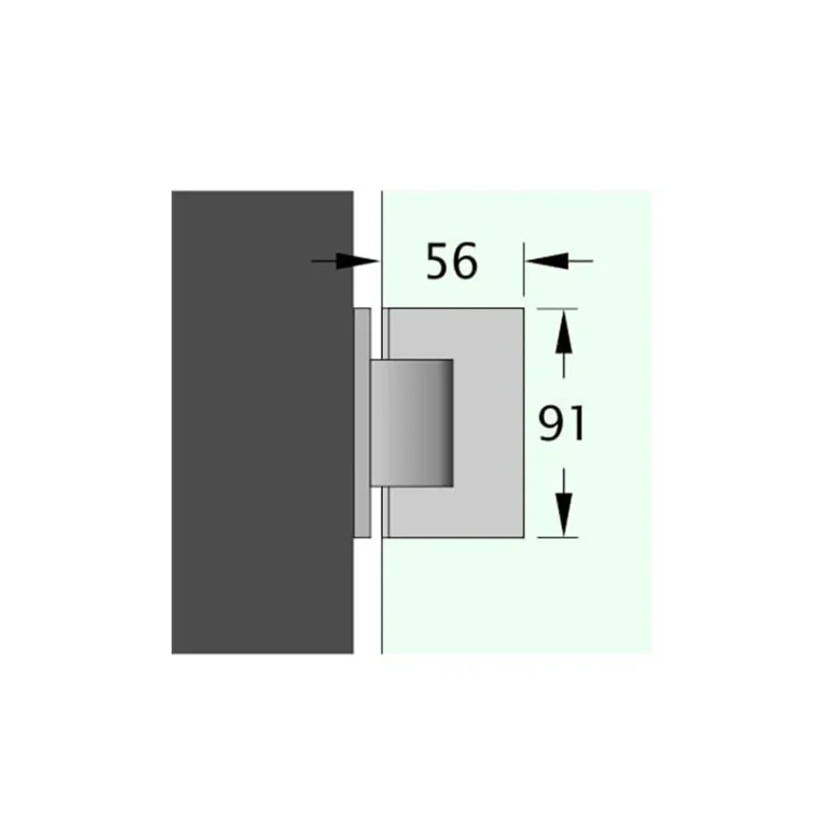90° Offset Plate Wall-to-Glass Hinge - Image 4