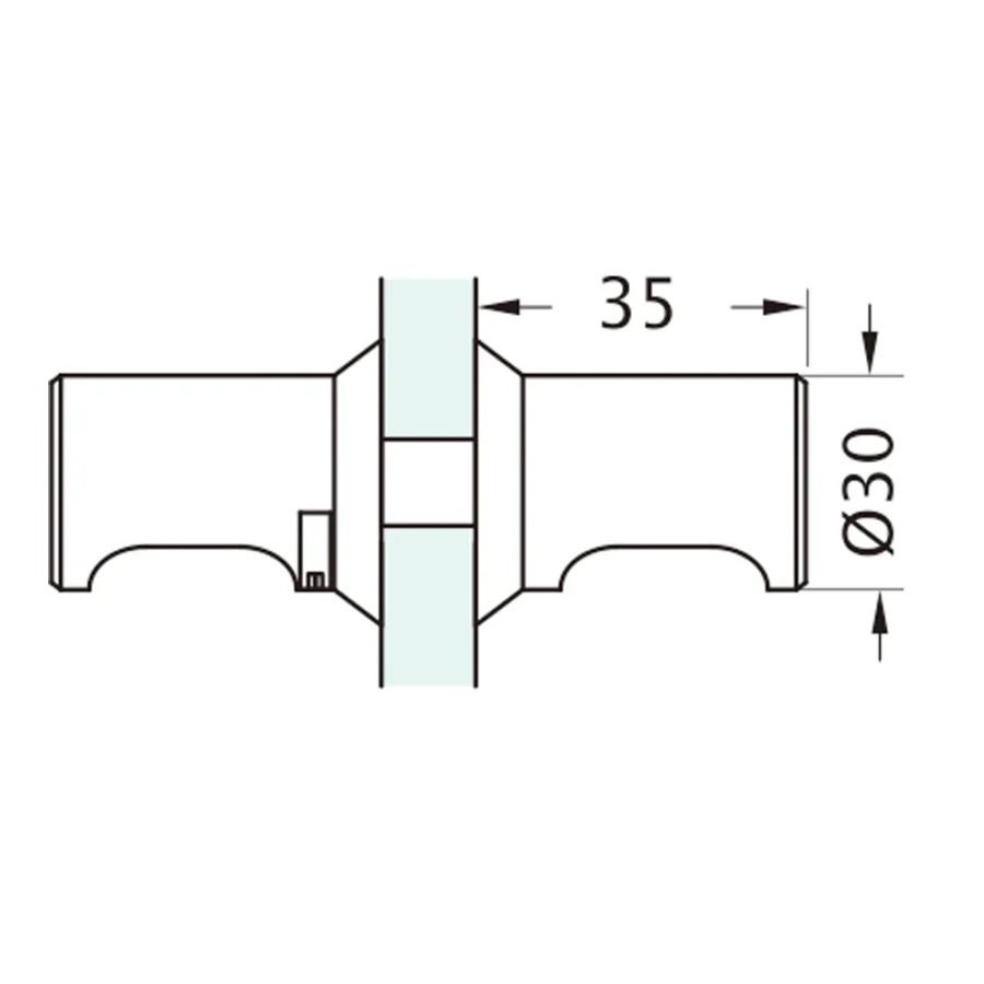 Chrome Cylinder Thumb Pull Double Door Knob - Image 3
