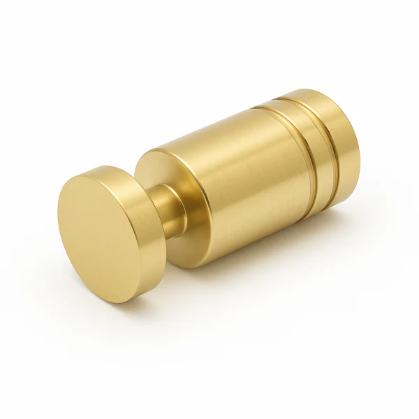 Brushed Gold Cylinder Indented One Sided Door Knob