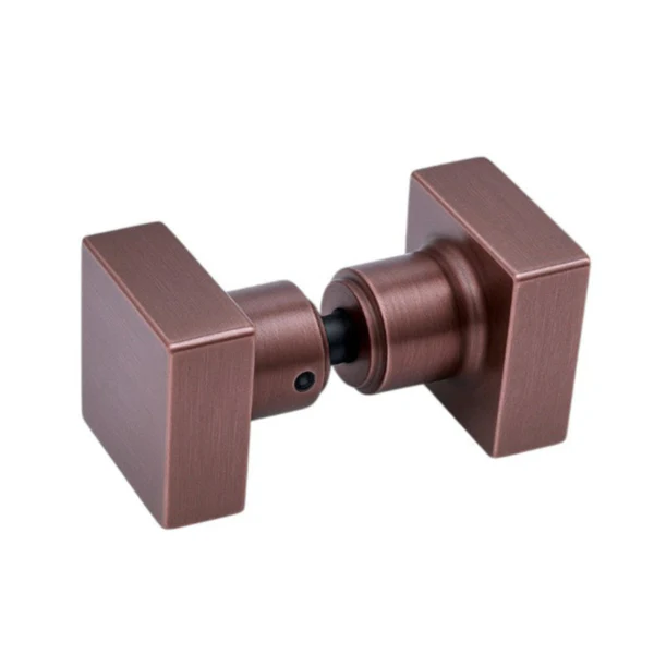 Antique Brushed Copper Square Double Pull Glass Door Knob