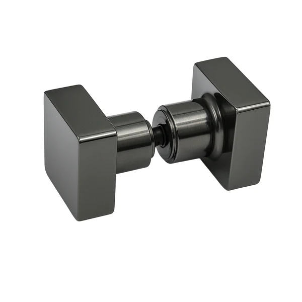 Gun Metal Square Double Pull Glass Door Knob