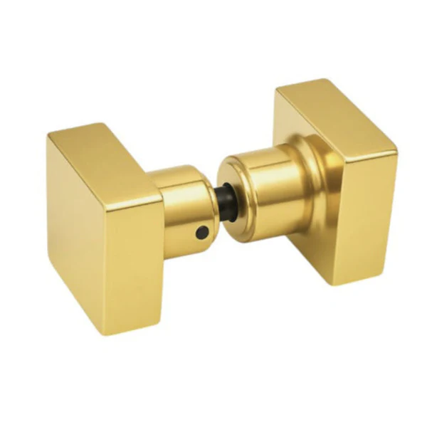 Polished Gold Square Double Pull Glass Door Knob