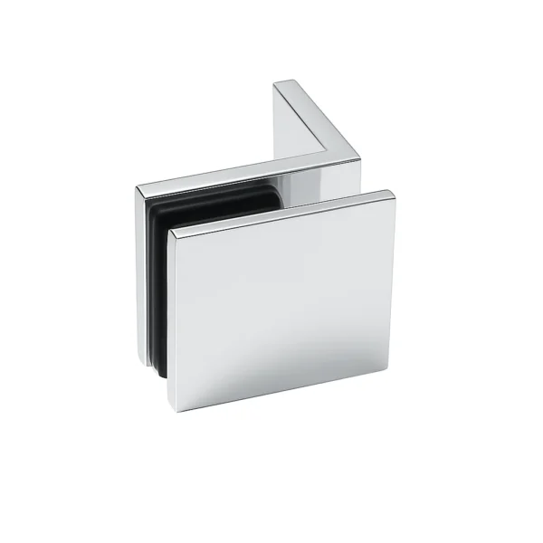 90° Offset Plate Wall-to-Glass Bracket Chrome