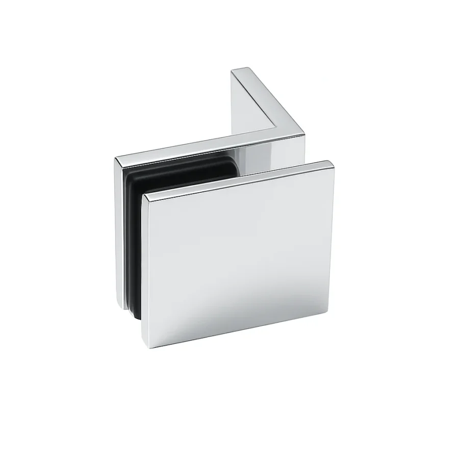 90° Offset Plate Wall-to-Glass Bracket Chrome