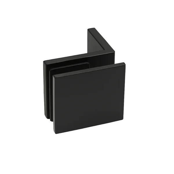 90° Offset Plate Wall-to-Glass Bracket Matt Black
