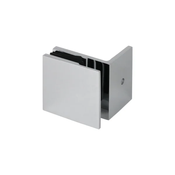 90° Offset Plate Wall to Glass Chrome
