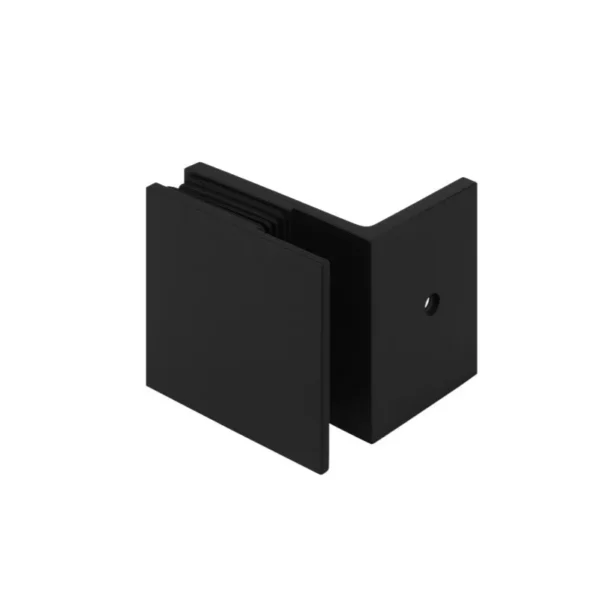 90° Offset Plate Wall to Glass Matt Black