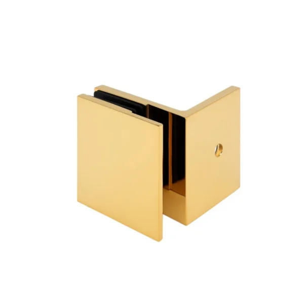 90° Offset Plate Wall to Glass Polished Gold