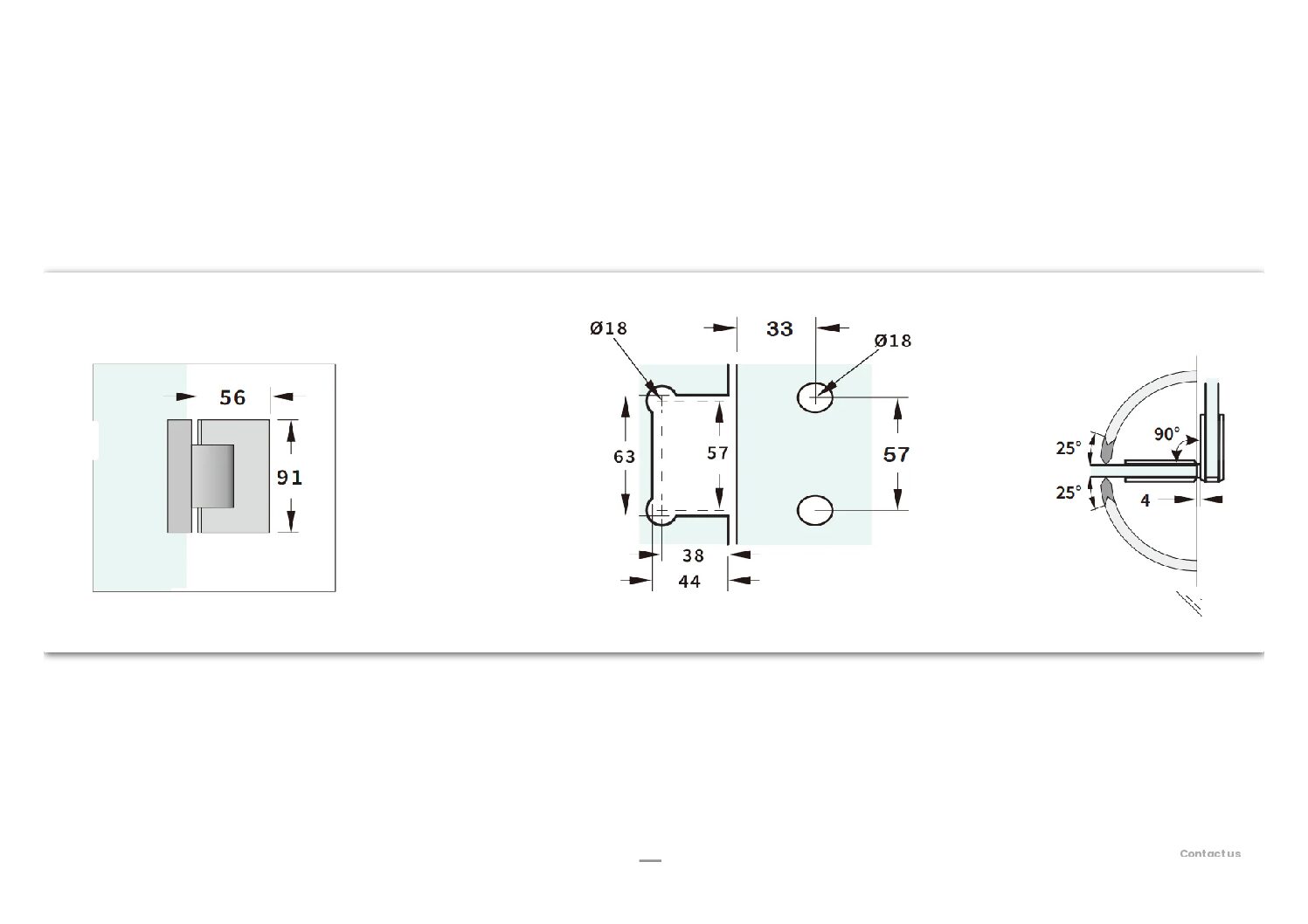 Gun Metal Glass to Glass 90⁰ Shower Hinge - Image 4